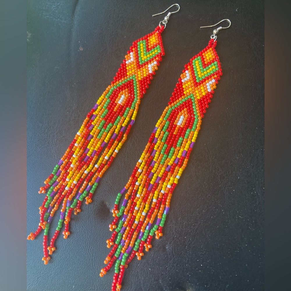 Gorgeous handbeaded fringe earrings